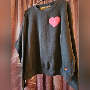 Aviator Nation Navy Blue Sweat Shirt with Pink Logo Accent